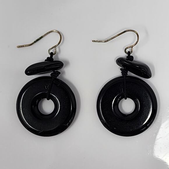 Vintage Onyx Earrings - Picture 3 of 3
